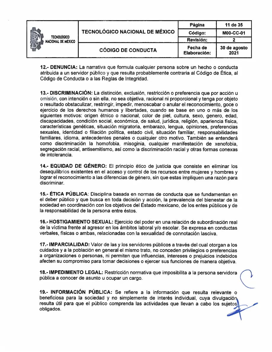 Página 11 de Código de Conducta del TecNM