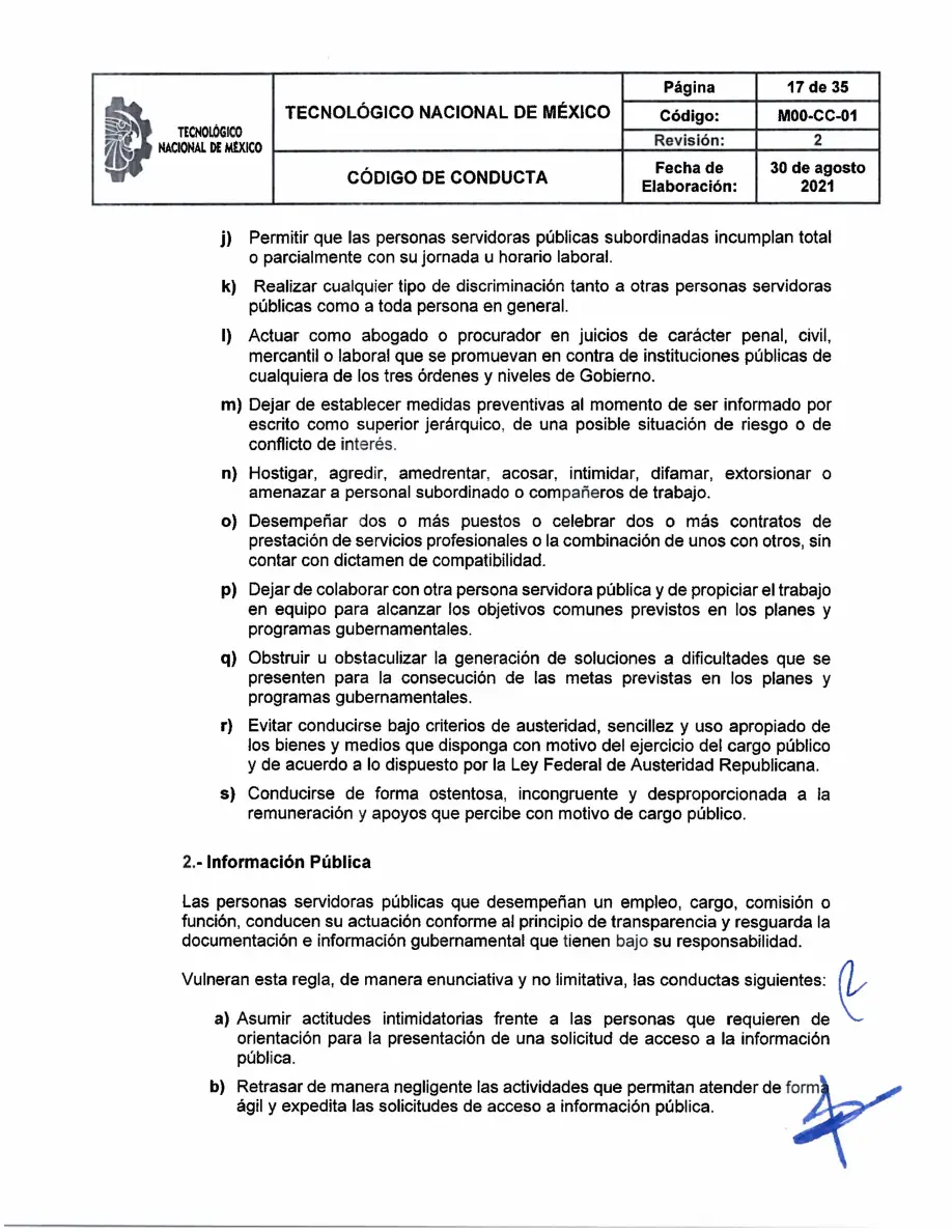 Página 17 de Código de Conducta del TecNM