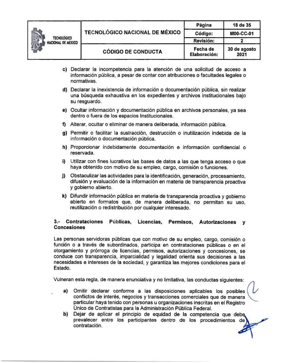 Página 18 de Código de Conducta del TecNM