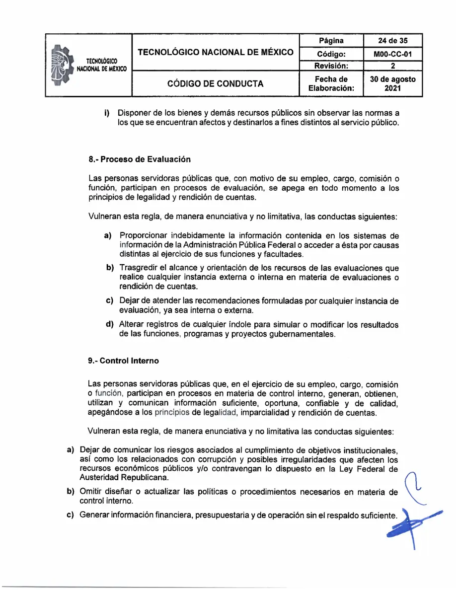 Página 24 de Código de Conducta del TecNM