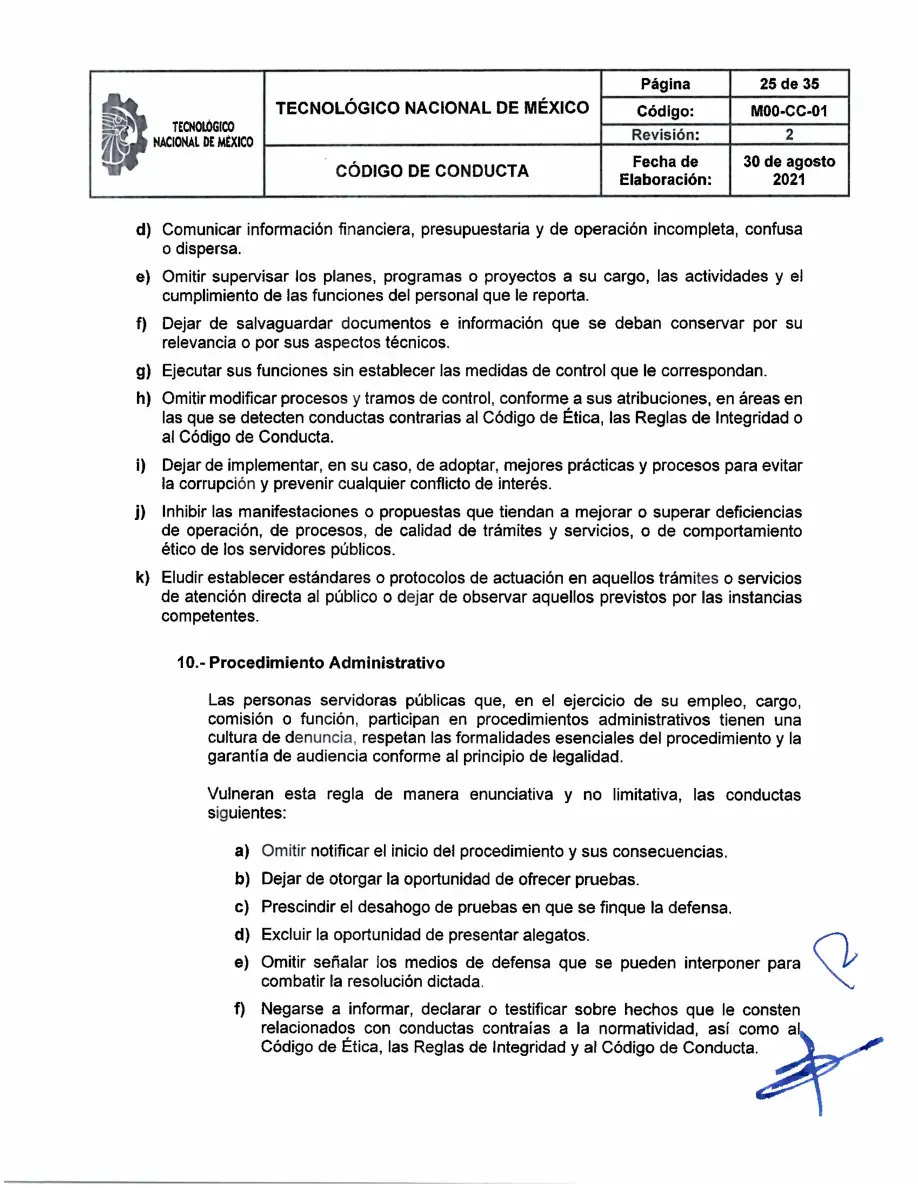 Página 25 de Código de Conducta del TecNM
