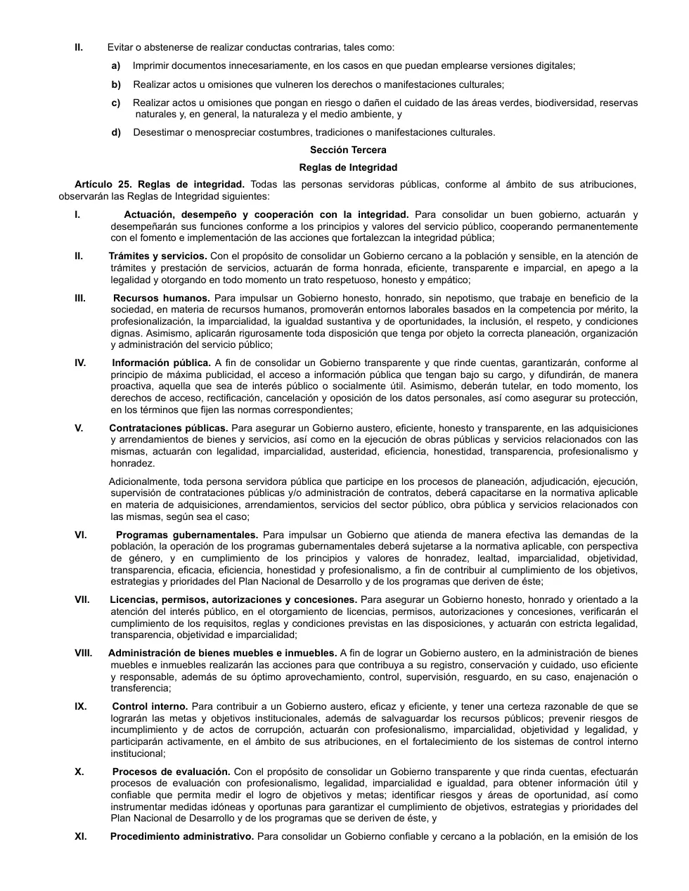 Página 11 de Código de Ética e Integridad para un Buen Gobierno