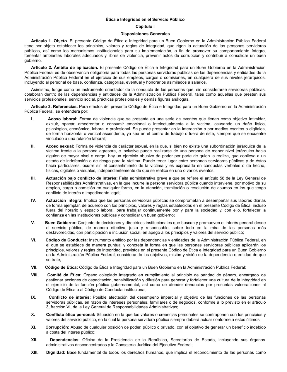 Página 2 de Código de Ética e Integridad para un Buen Gobierno