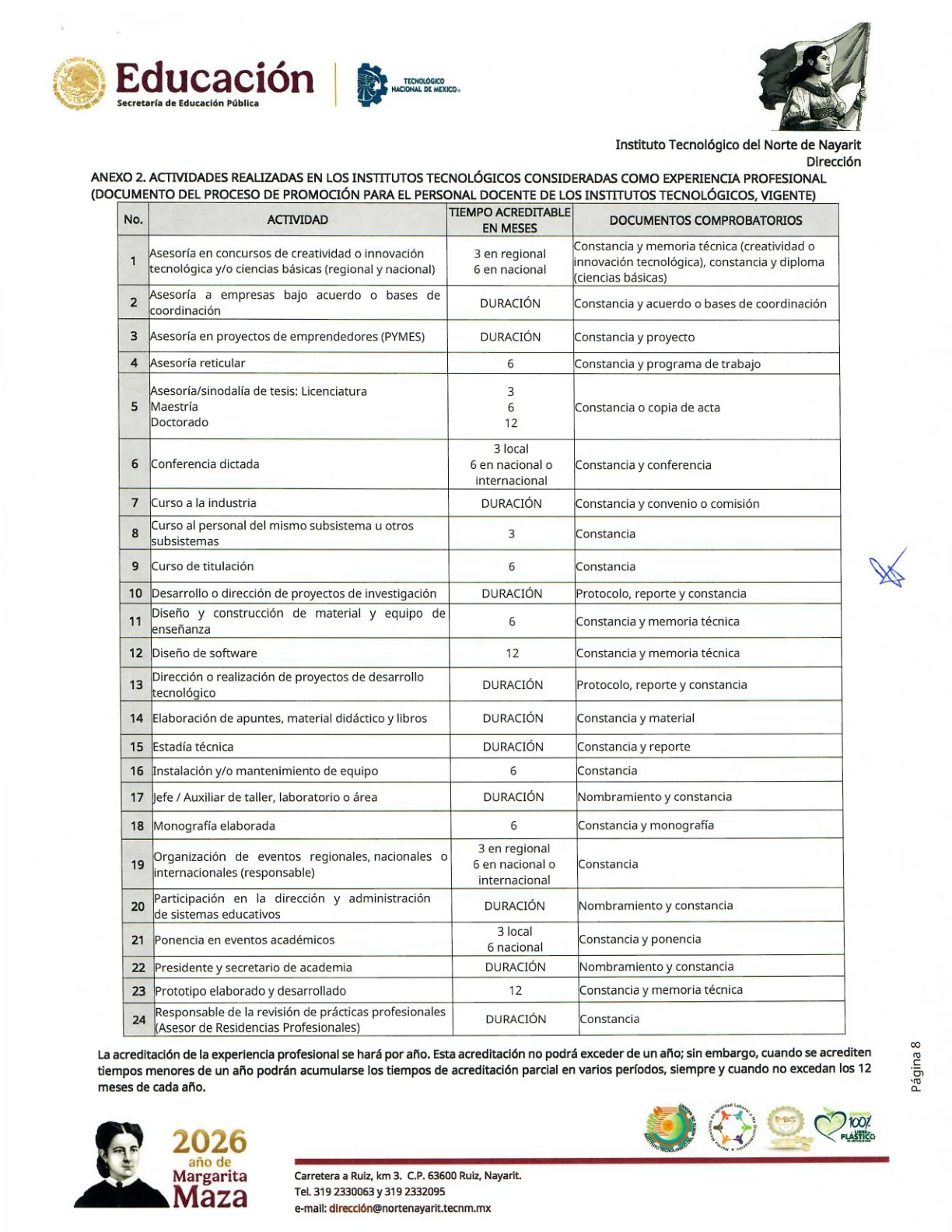 Página 8 de Convocatoria Docente N.º 02/2026