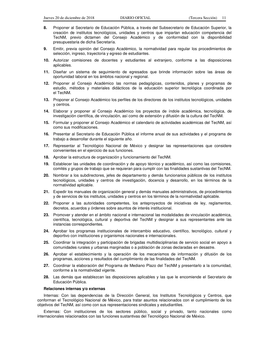Página 11 de Manual de Organización General del TecNM