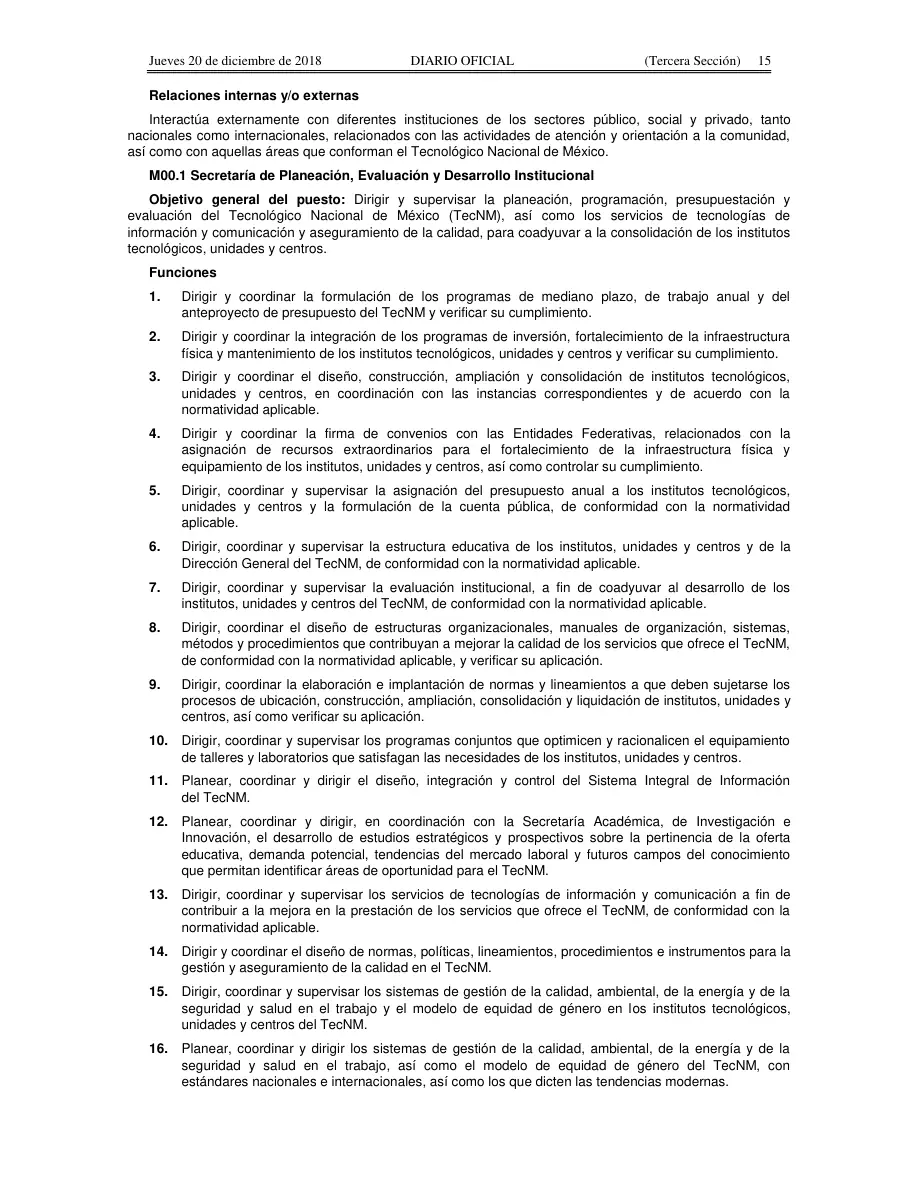 Página 15 de Manual de Organización General del TecNM