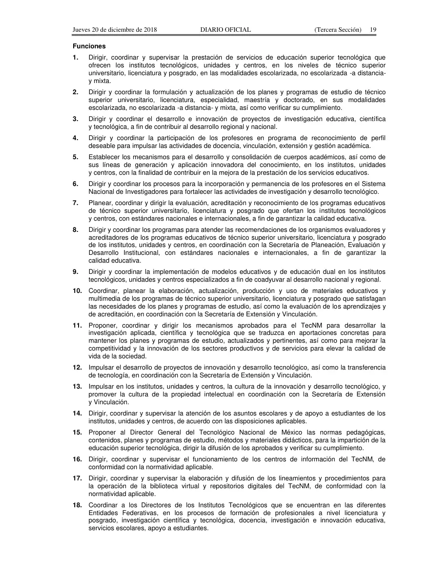 Página 19 de Manual de Organización General del TecNM