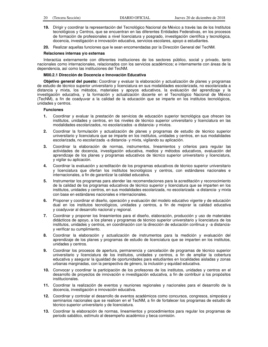 Página 20 de Manual de Organización General del TecNM