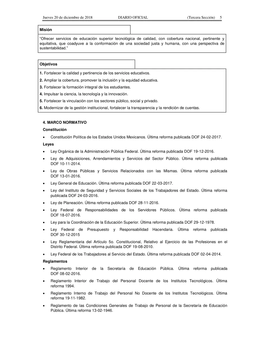 Página 5 de Manual de Organización General del TecNM