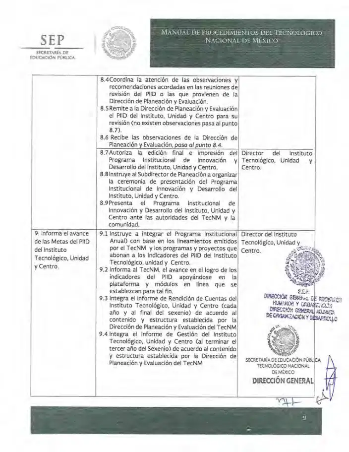 Página 121 de Manual de Procedimientos del TecNM