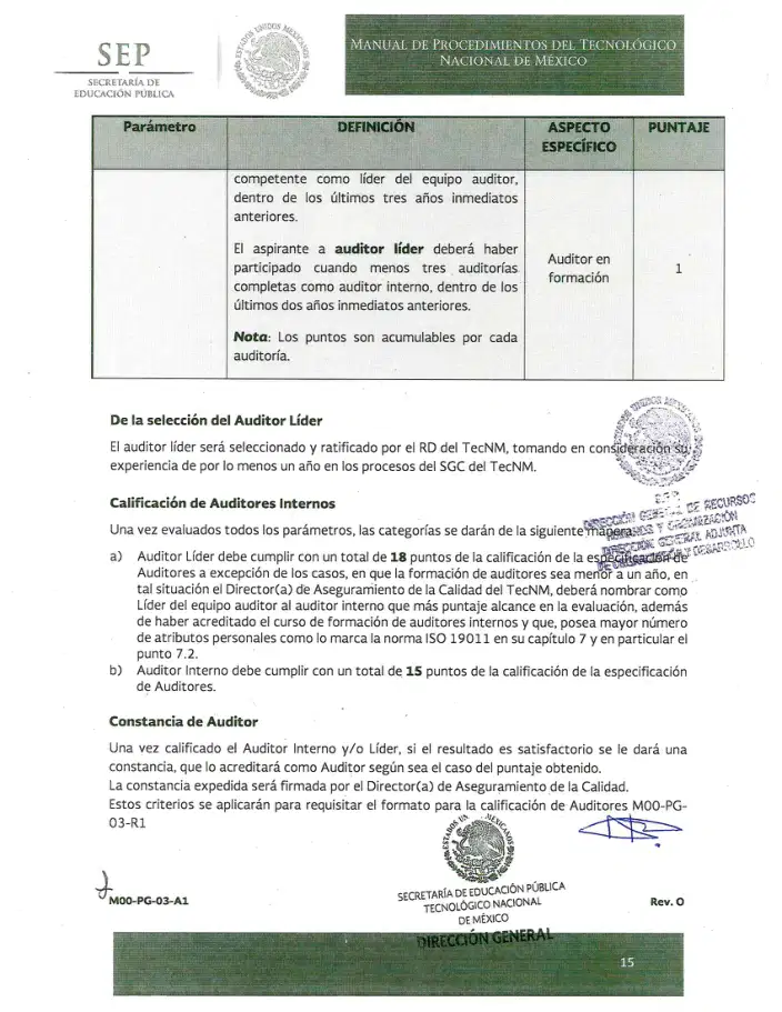 Página 404 de Manual de Procedimientos del TecNM