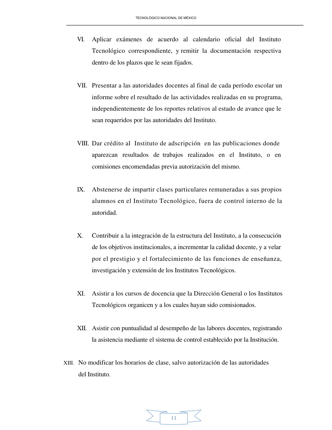 Página 11 de Reglamento Interior de Trabajo del Personal Docente