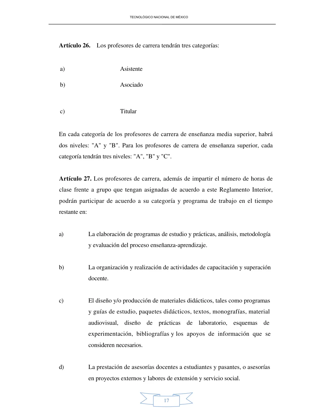 Página 17 de Reglamento Interior de Trabajo del Personal Docente