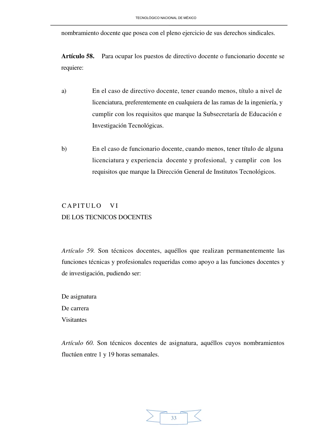 Página 33 de Reglamento Interior de Trabajo del Personal Docente