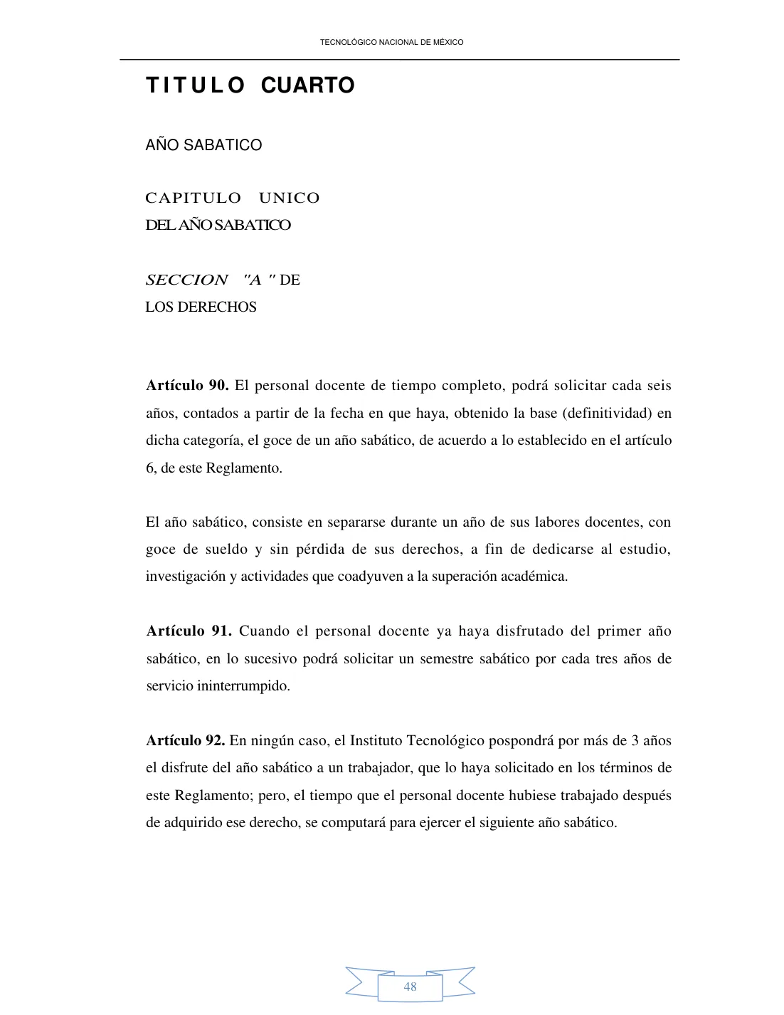 Página 48 de Reglamento Interior de Trabajo del Personal Docente