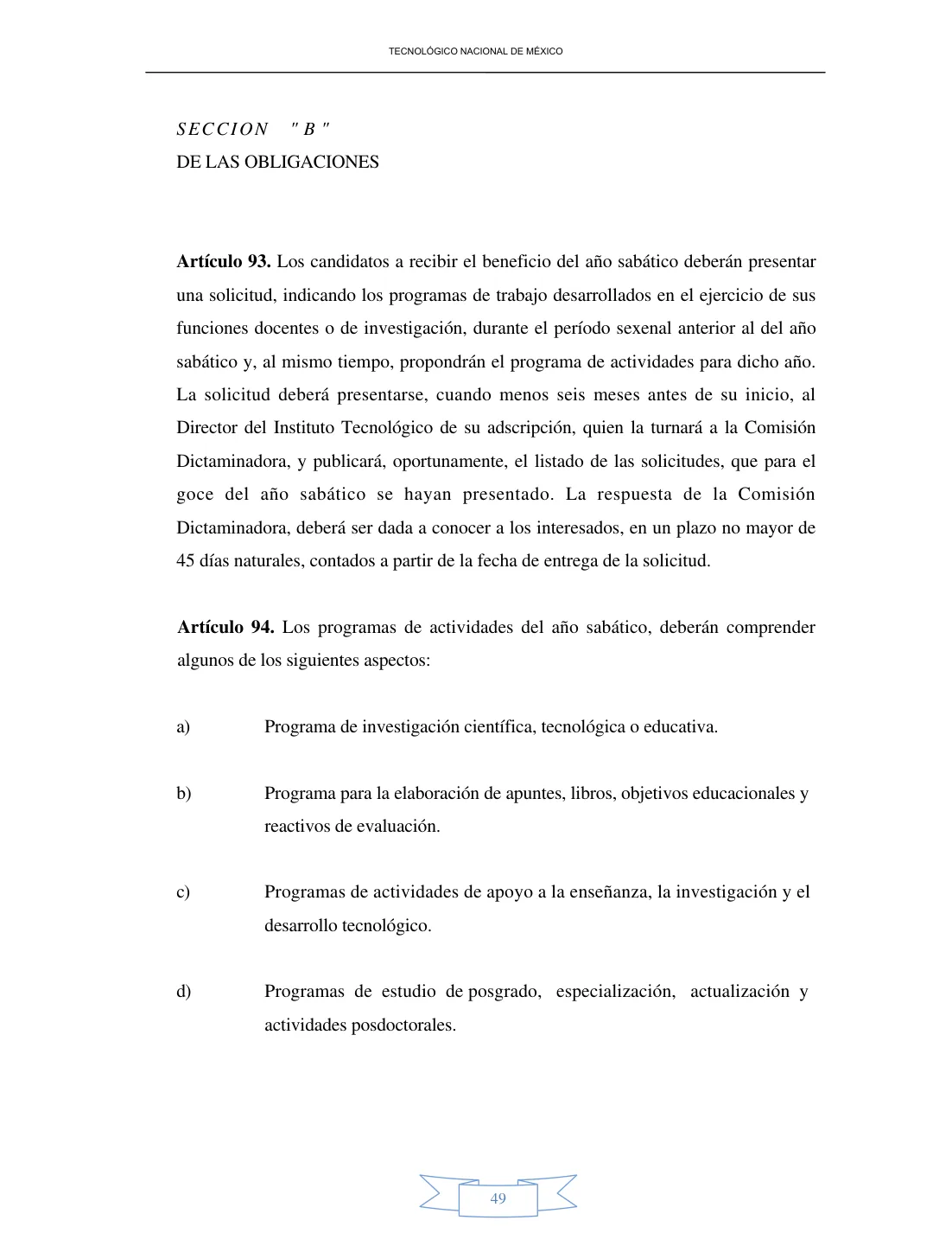 Página 49 de Reglamento Interior de Trabajo del Personal Docente