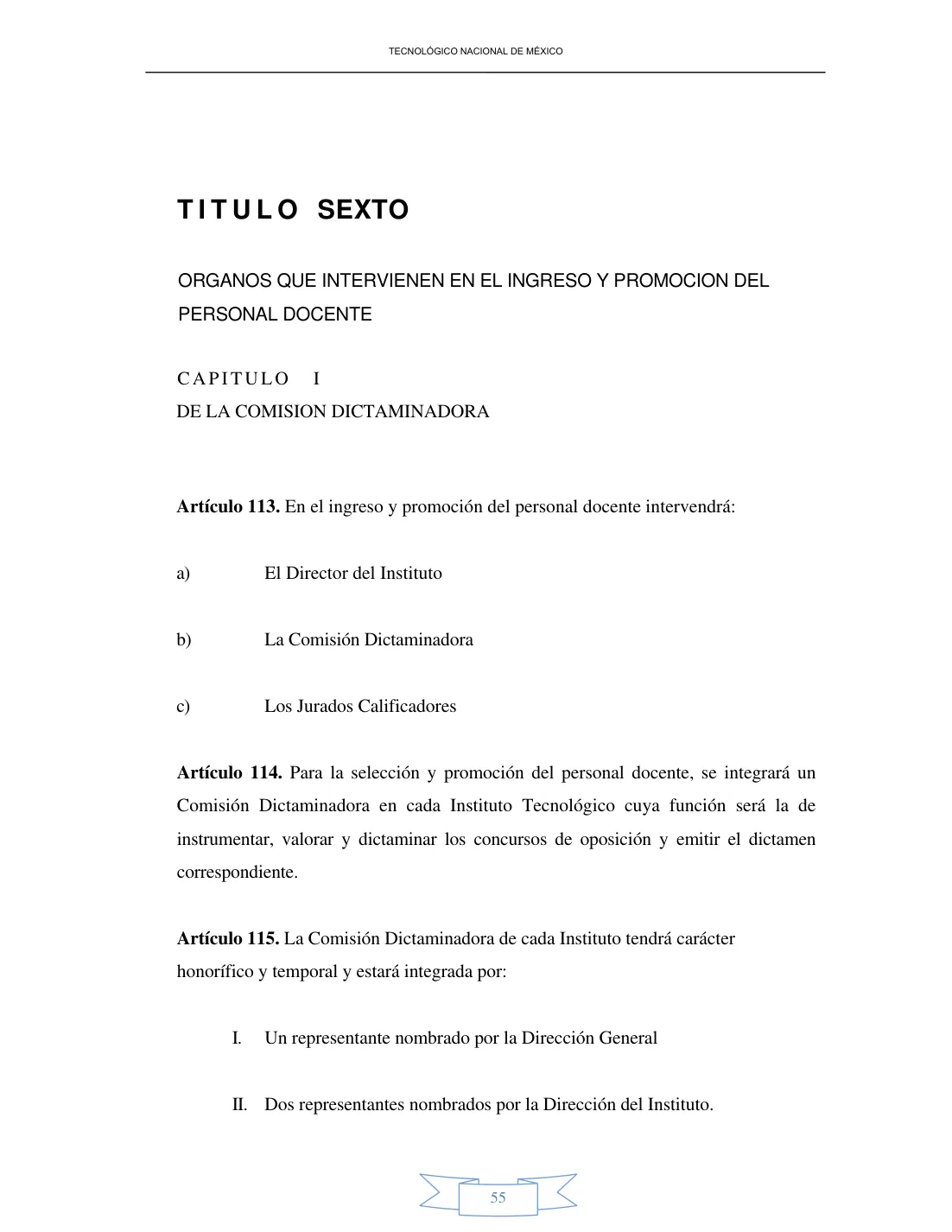 Página 55 de Reglamento Interior de Trabajo del Personal Docente