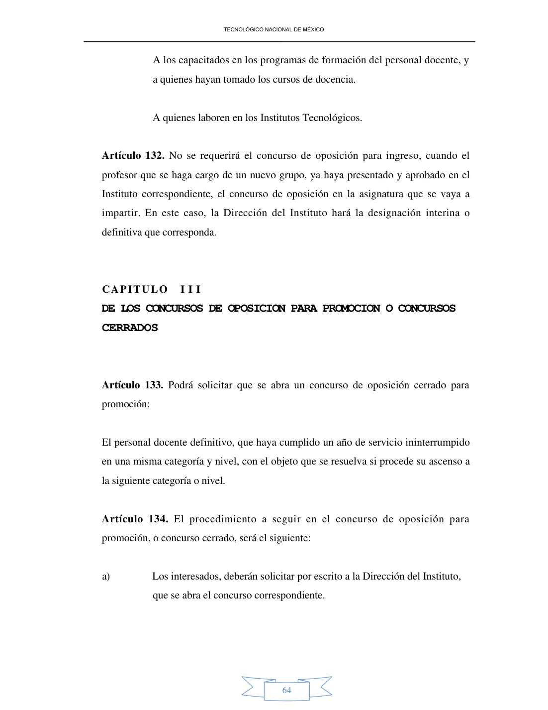 Página 64 de Reglamento Interior de Trabajo del Personal Docente
