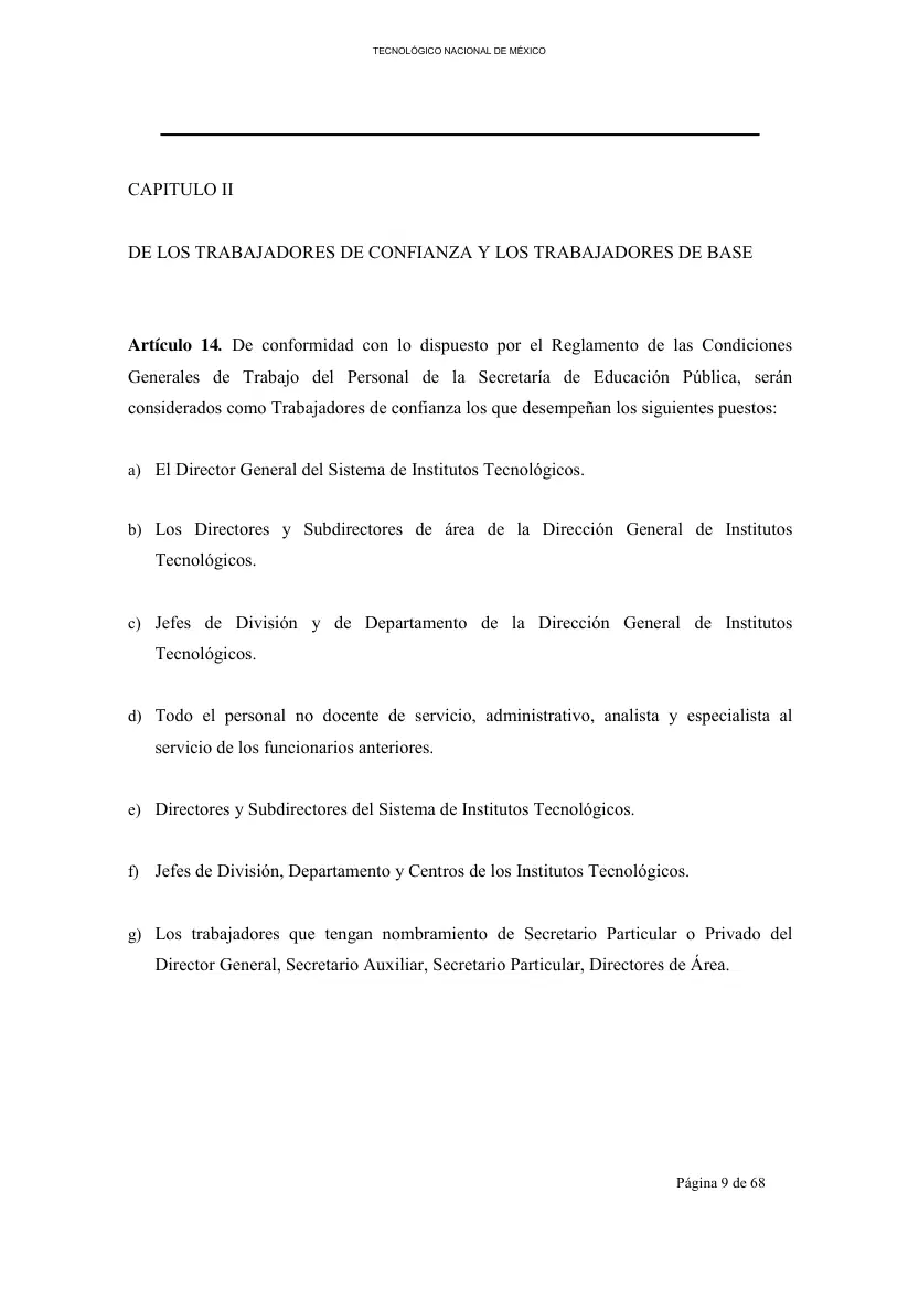 Página 10 de Reglamento Interior de Trabajo del Personal No Docente