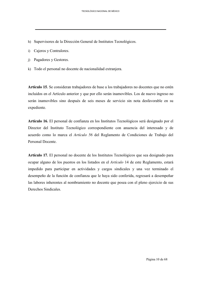 Página 11 de Reglamento Interior de Trabajo del Personal No Docente