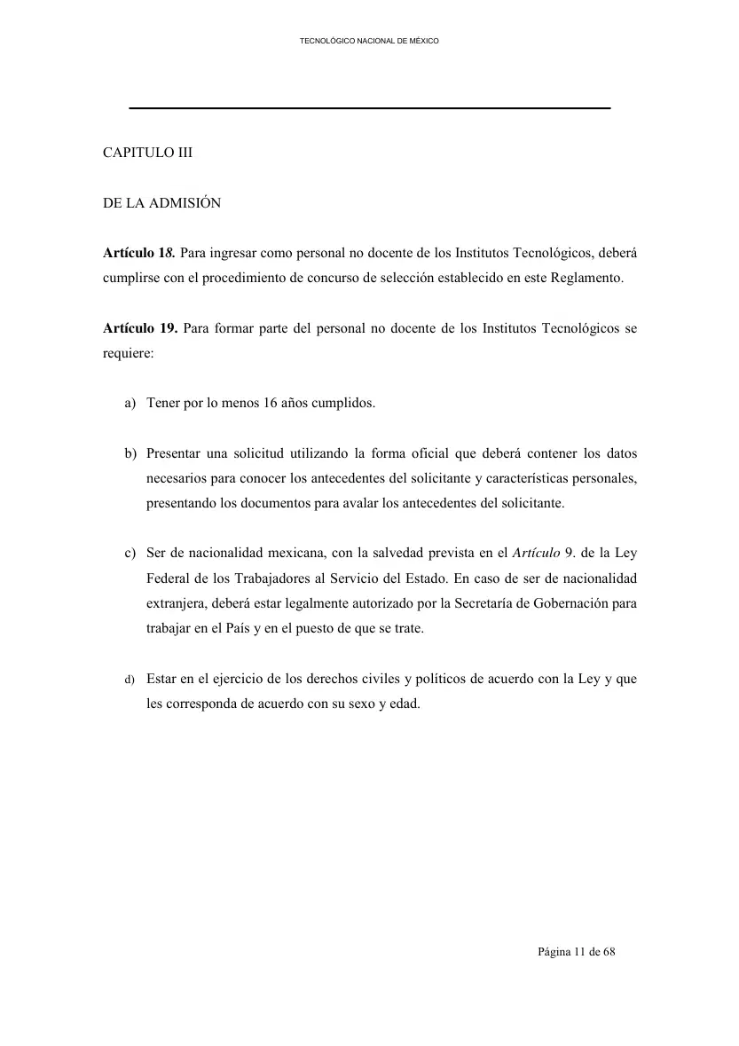 Página 12 de Reglamento Interior de Trabajo del Personal No Docente