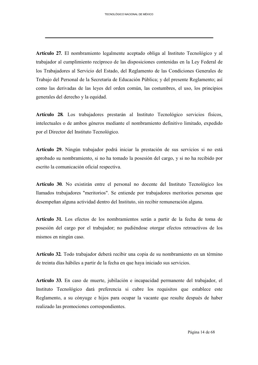 Página 15 de Reglamento Interior de Trabajo del Personal No Docente