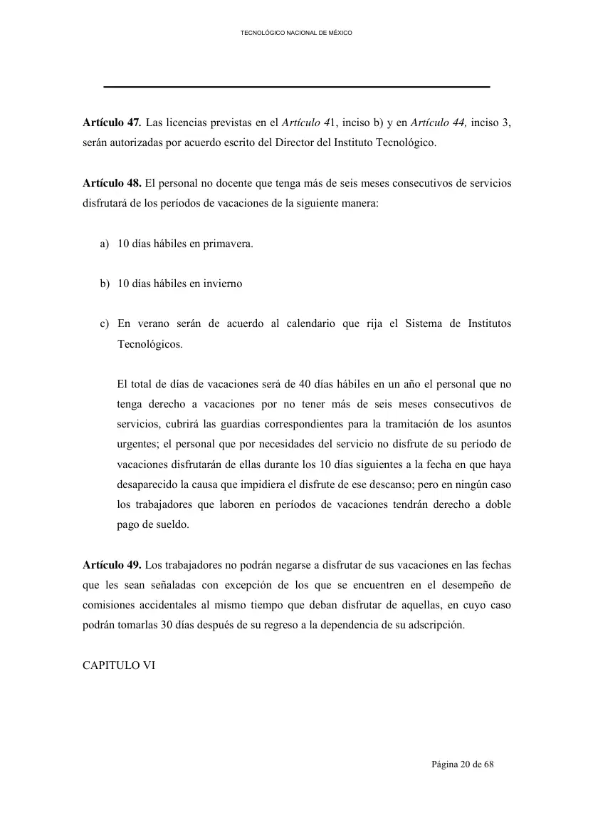 Página 21 de Reglamento Interior de Trabajo del Personal No Docente