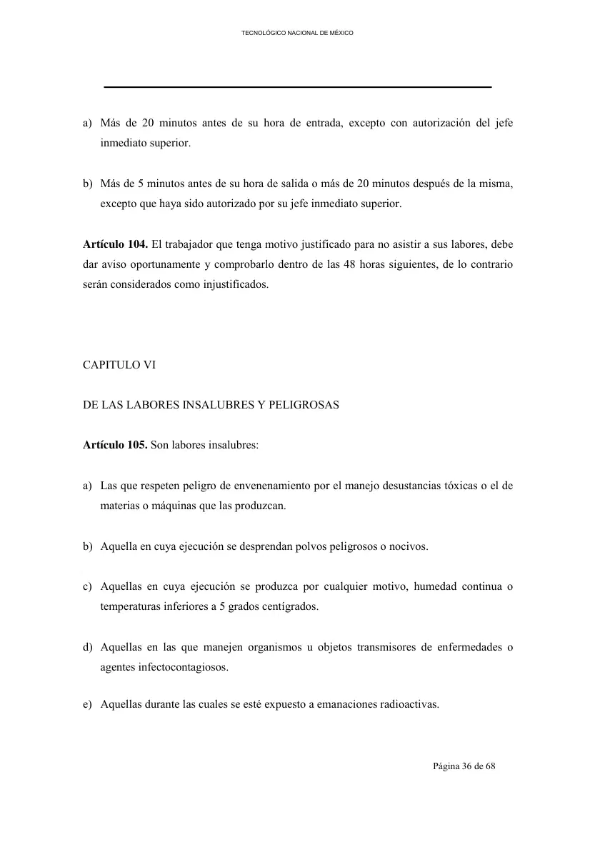 Página 37 de Reglamento Interior de Trabajo del Personal No Docente