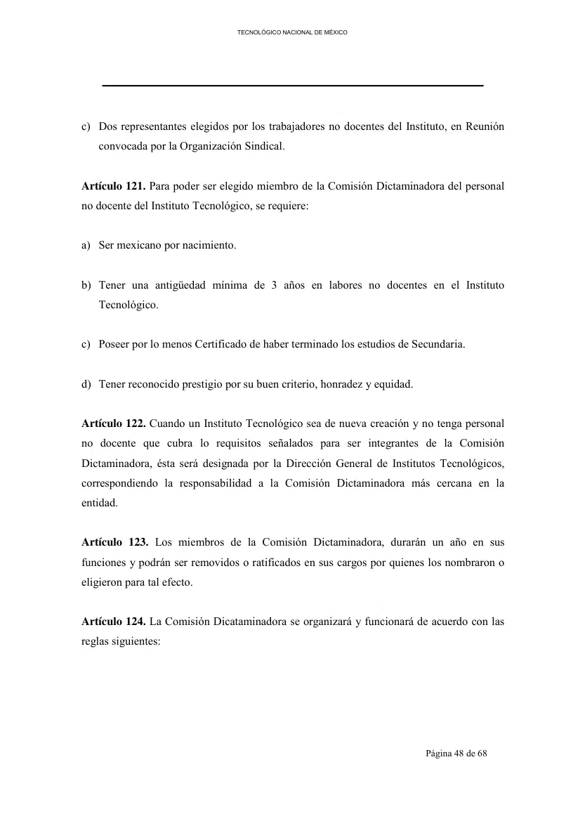 Página 49 de Reglamento Interior de Trabajo del Personal No Docente