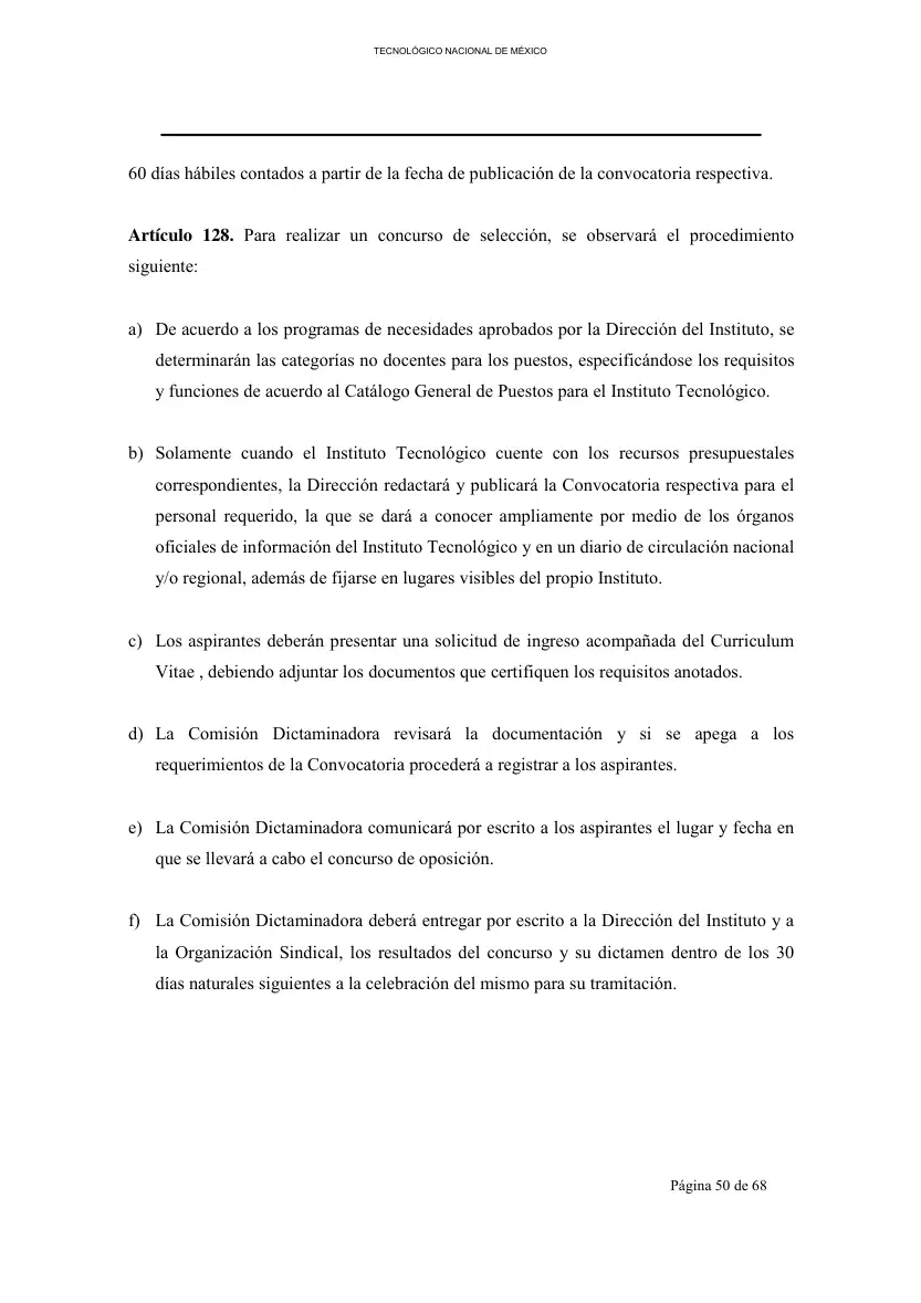 Página 51 de Reglamento Interior de Trabajo del Personal No Docente